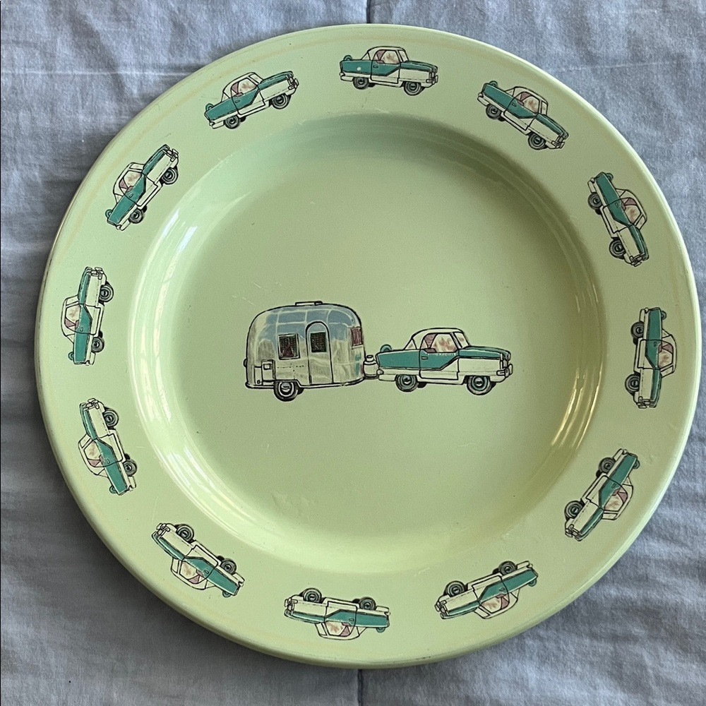 Vtg Marble Canyon Enamelware Metal Plate